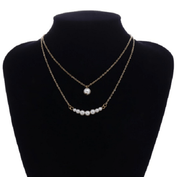 Layered Pearl Gold Necklace - Ella Moore