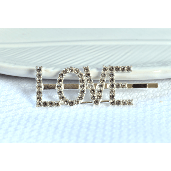 Love Word Rhinestone Hair Pin Clip - Ella Moore