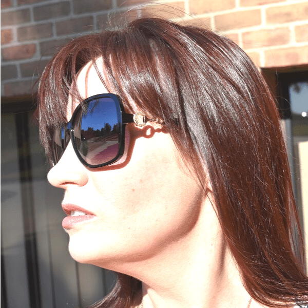 Black Gray Oversized Round Women Sunglasses - Ella Moore