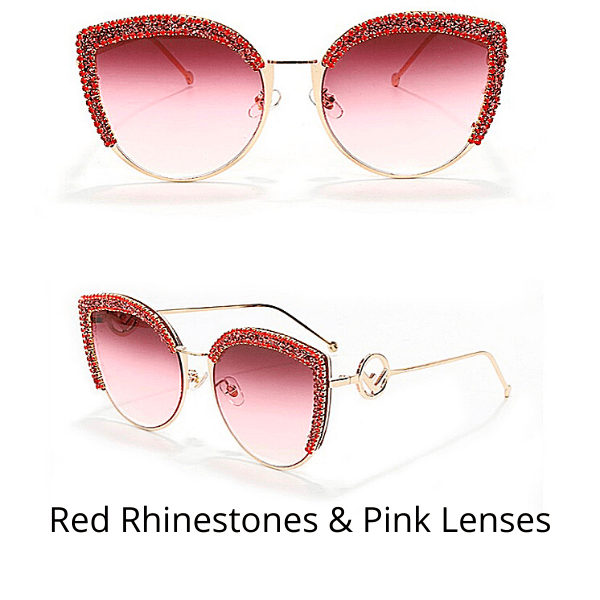 Colorful Rhinestone Sparkling Jeweled Fancy Bling Women Sunglasses with Case - Ella Moore