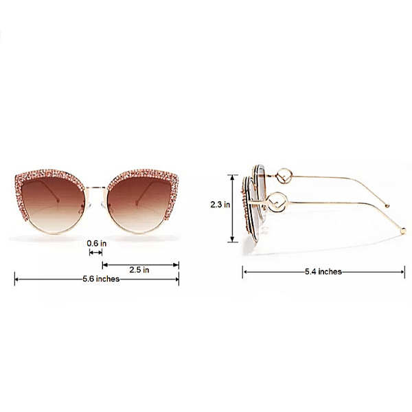 Colorful Rhinestone Sparkling Jeweled Fancy Bling Women Sunglasses with Case - Ella Moore