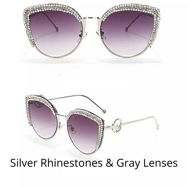 Colorful Rhinestone Sparkling Jeweled Fancy Bling Women Sunglasses with Case - Ella Moore