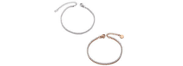 Sexy Shimmering CZ Tennis Silver or Rose Gold Ankle Bracelet