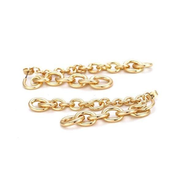 Dangling Women Gold Chain Earrings