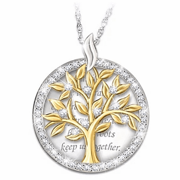 Heart-warming Family CZ Silver Tree of Life Necklace - Ella Moore