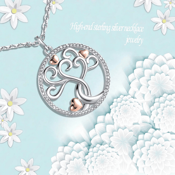 Hearts Sterling Silver Tree of Life Necklace - Ella Moore