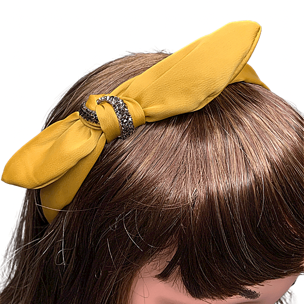 Sparkling Center Knotted Bow Headband