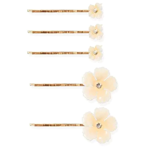 Ivory Whimsical Flower Hair Pins - Ella Moore