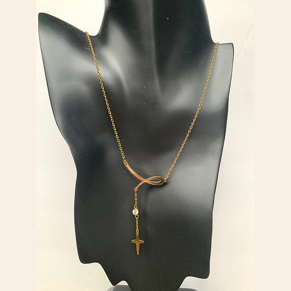 Modern CZ Gold Cross Necklace - Ella Moore