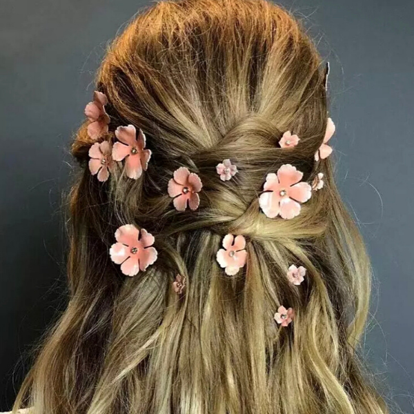 Pink Whimsical Flower Hair Pins - Ella Moore