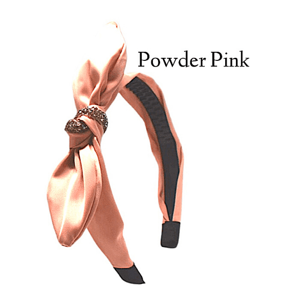 Powder Pink Sparkling Center Knotted Bow Headband - Ella Moore
