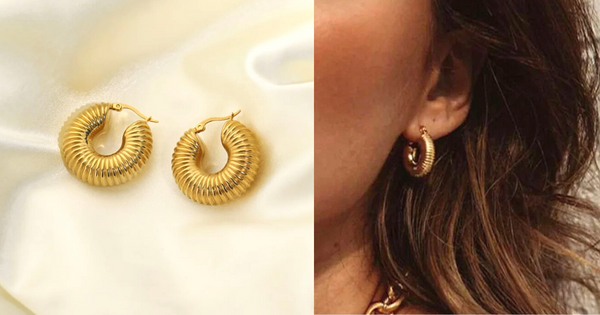 Refined Spiral Gold Huggie Hoop Earrings - Ella Moore