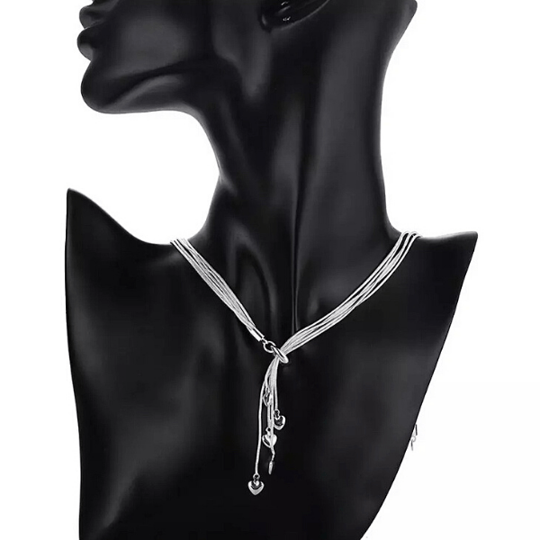Sexy Silver Hearts Necklace - Ella Moore