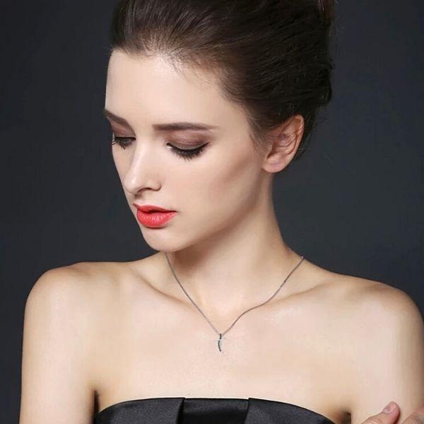 Sophisticated Black & White CZ Sterling Silver Cross Necklace - Ella Moore