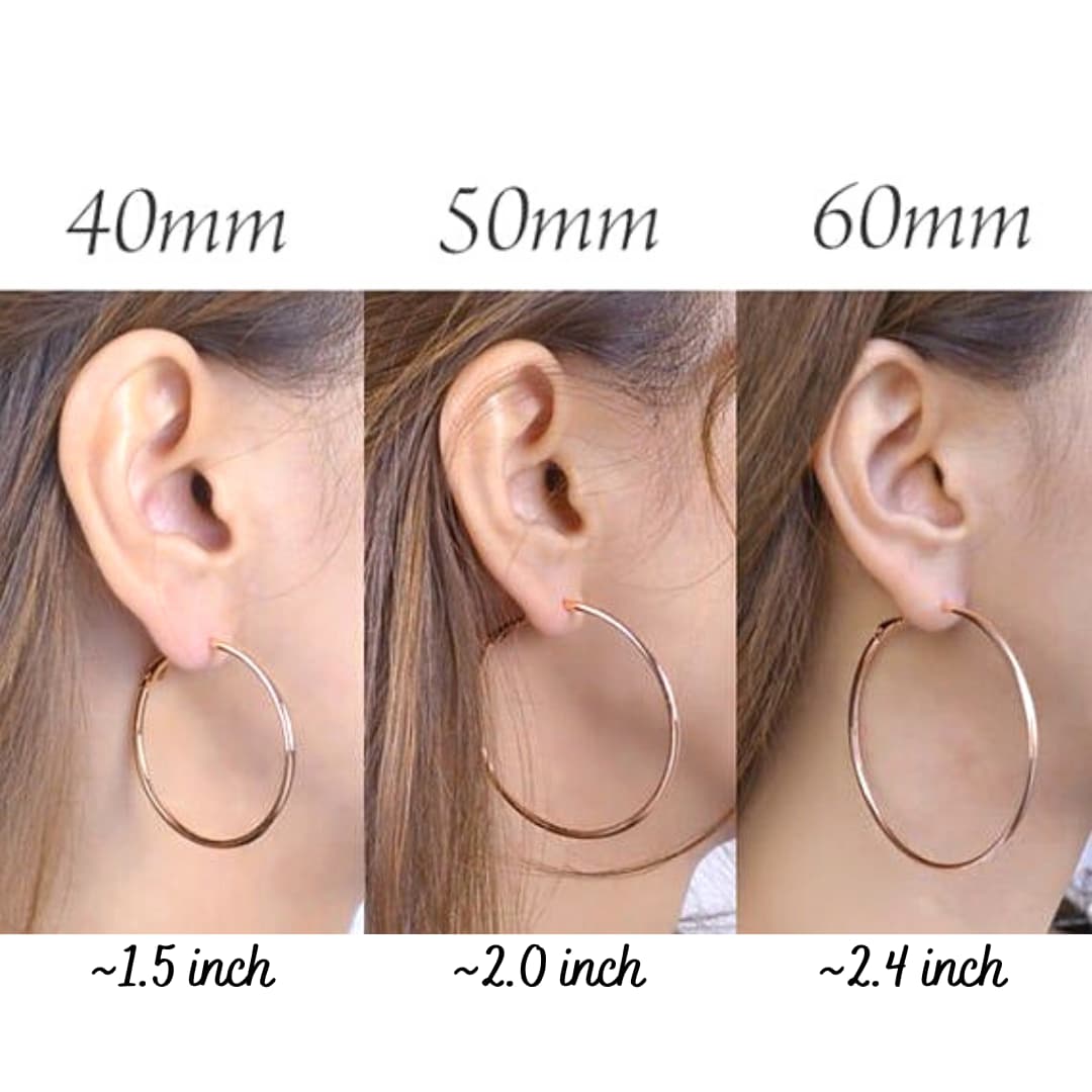 Earrings Size Chart 40mm Hoops ACHALA EARRINGS (40MM) Large And