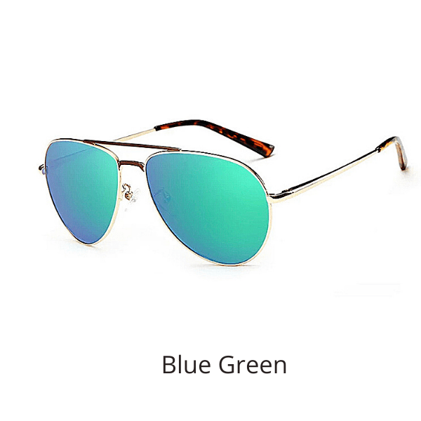 Blue Green  Mirrored Polarized Men Women Aviator Sung;asses UV400 UV 400 - Ella Moore