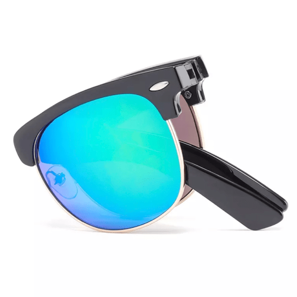 Blue Green tented lenses Folding Classic Sunglasses - Ella Moore