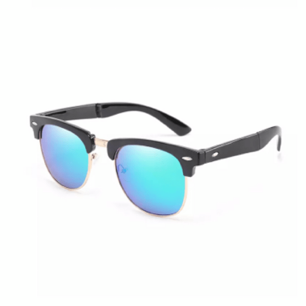 Blue Green tented lenses Folding Classic Sunglasses - Ella Moore