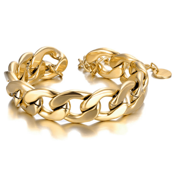Bold Yellow Gold Chain Linked Bracelet - Ella Moore