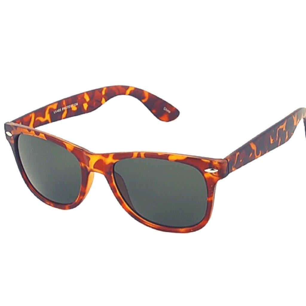 Leopard Sunglasses & Leopard Pouch Clutch Set - Classic Fashionable Leopard Sunglasses & Iridescent Brown Leopard Medium Pouch Clutch with Wrist Strap - Ella Moore