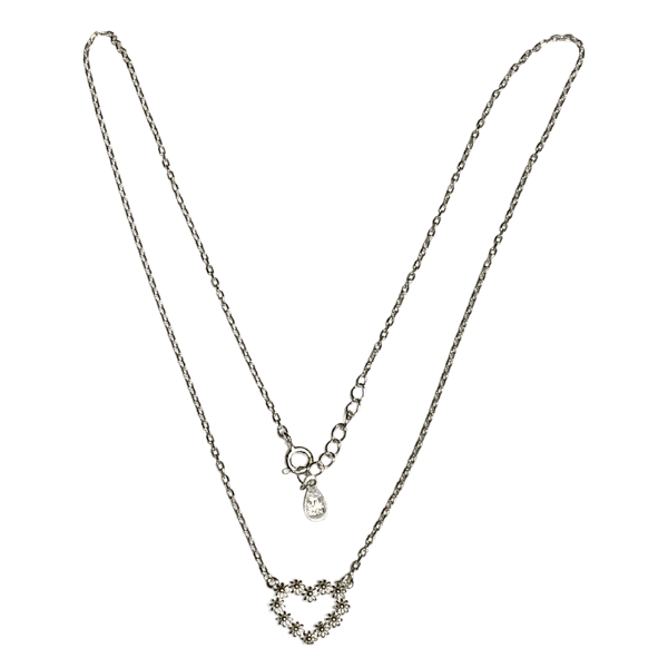 Daisy Flower Heart Sterling Silver Necklace - Ella Moore