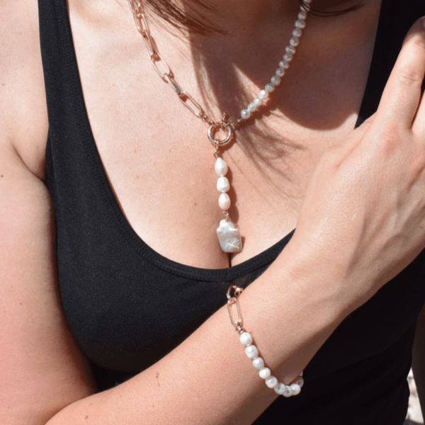 Freshwater Pearl Bracelet & Necklace Set - Ella Moore