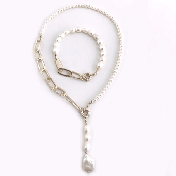 Freshwater Pearl Bracelet & Necklace Set - Ella Moore