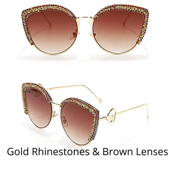 Colorful Rhinestone Sparkling Jeweled Fancy Bling Women Sunglasses with Case - Ella Moore