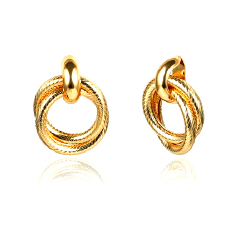 Gold Swirl Textured Hoop Earrings - Ella Moore