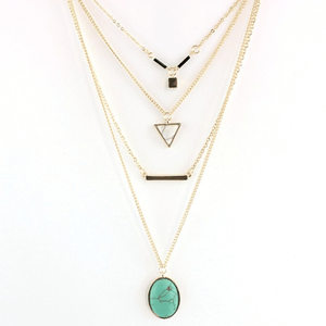 Layered Minimalist Turquoise Necklace
