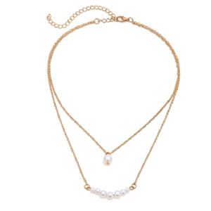 Layered Pearl Gold Necklace - Ella Moore