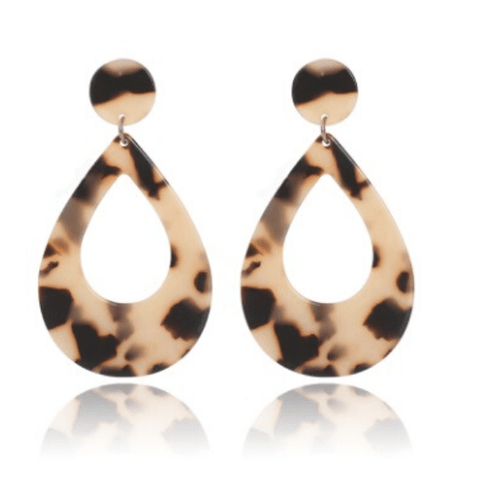 Leopard Animal Print Teardrop Dangling Drop Earrings - Ella Moore