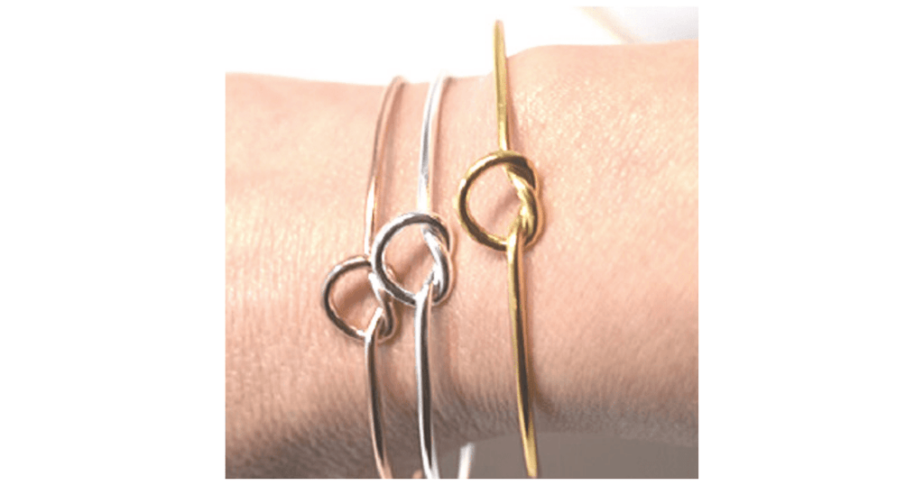 3 Piece Heart Shaped Love Me Knot Bracelet Bangle Set Ella Moore