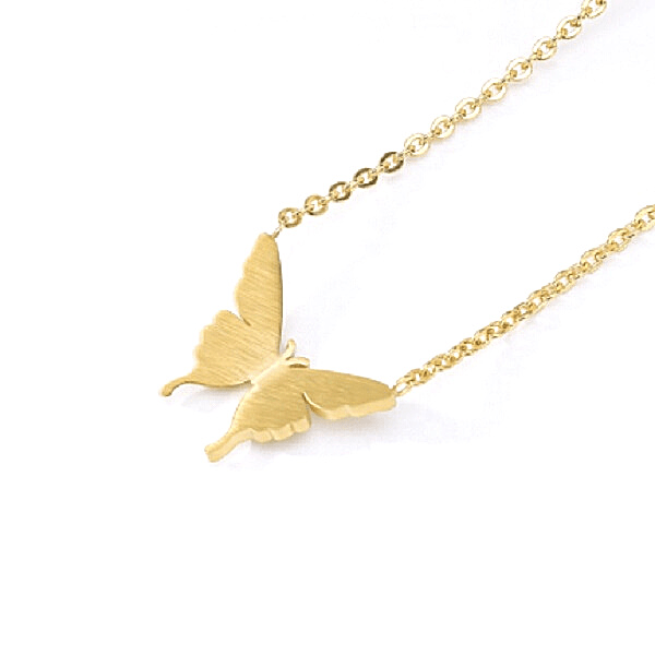 Petite Gold Butterfly Necklace - Ella Moore