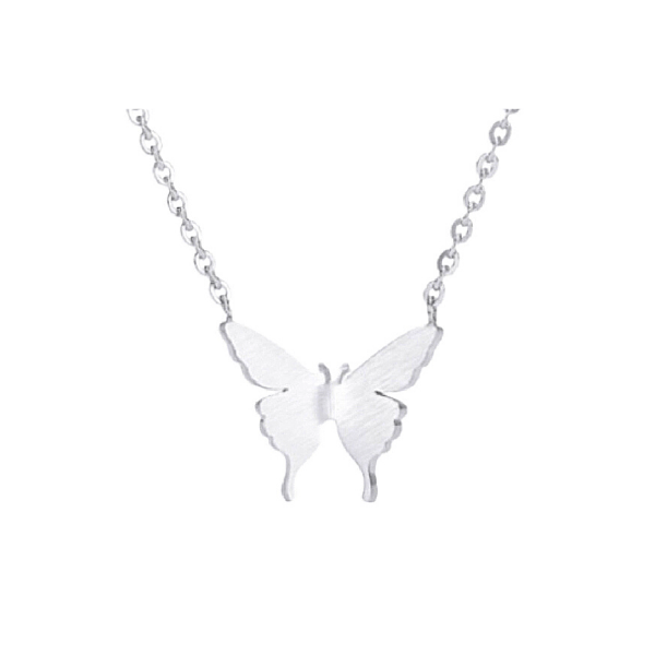 Petite Silver Butterfly Necklace - Ella Moore