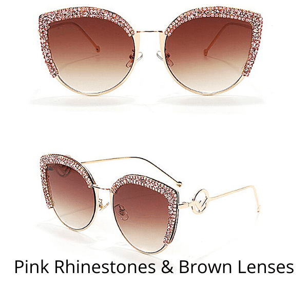 Pink Rose Cat Eye Rhinestone Sun Glasses Shades Animal Bling Style Amazon.com: willochra 2pcs 2023 Fashion Rhinestone  main image 4