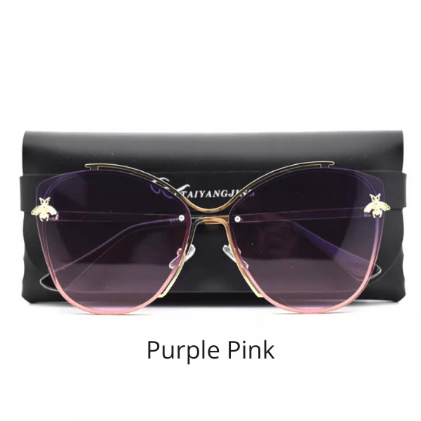 Purple Pink Cateye Cat Eye Bee UV 400 Women sunglasses - Ella Moore