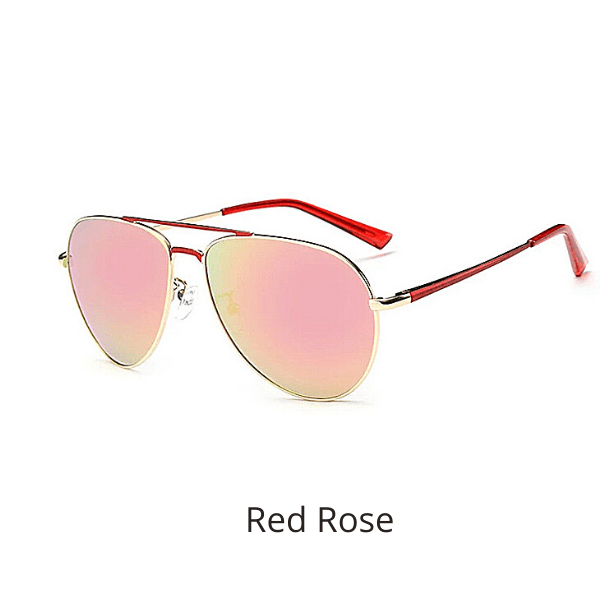 Red Rose Mirrored Polarized Men Women Aviator Sung;asses UV400 UV 400 - Ella Moore