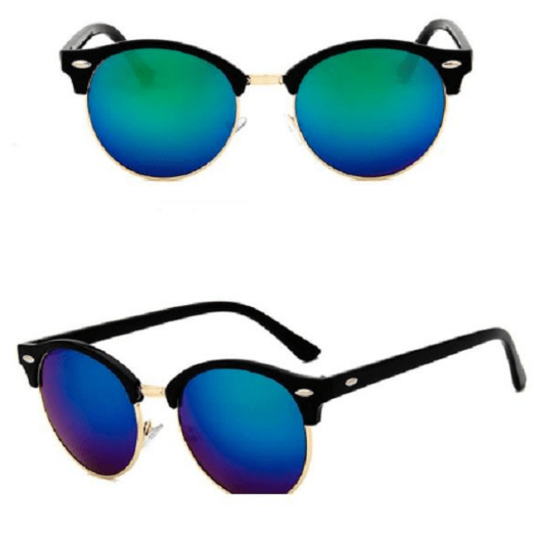 Retro Oculos Metal Classic Gafas de Sol blue Green Mirror Lens Women Sunglasses - Ella Moore