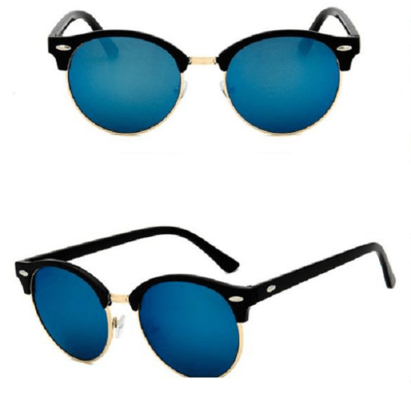 Retro Oculos Metal Classic Gafas de Sol blue Mirror Lens Women Sunglasses - Ella Moore