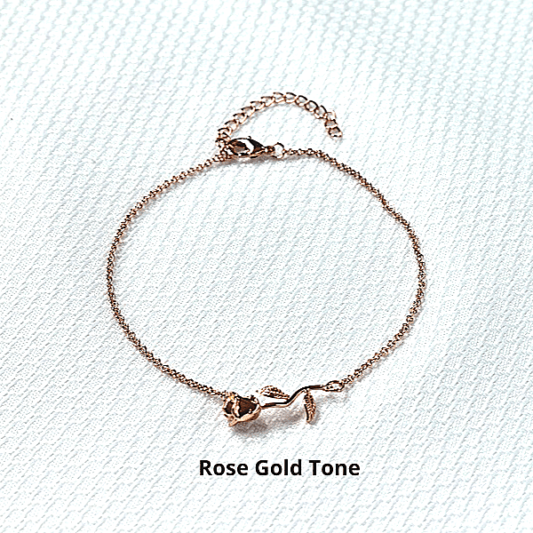 Rose Gold Rose Anklet Ankle Bracelet - Ella Moore