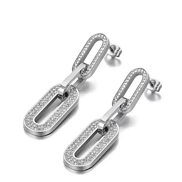 Titanium Stainless Steel Chain Link Earrings - Ella Moore
