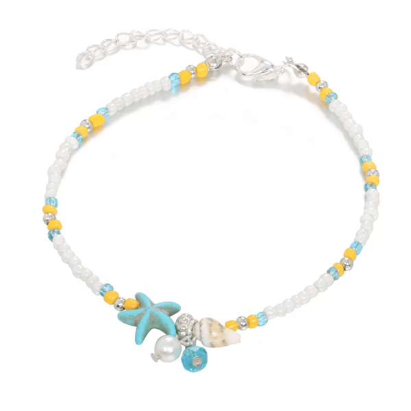Starfish & Seashell Beaded Anklets - Multiple Styles