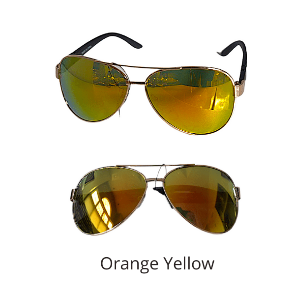Yellow Orange  Mirrored Polarized Men Women Aviator Sung;asses UV400 UV 400 - Ella Moore