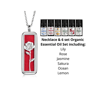Enchanted Aromatherapy Rose Essential Oils Diffuser Necklace set