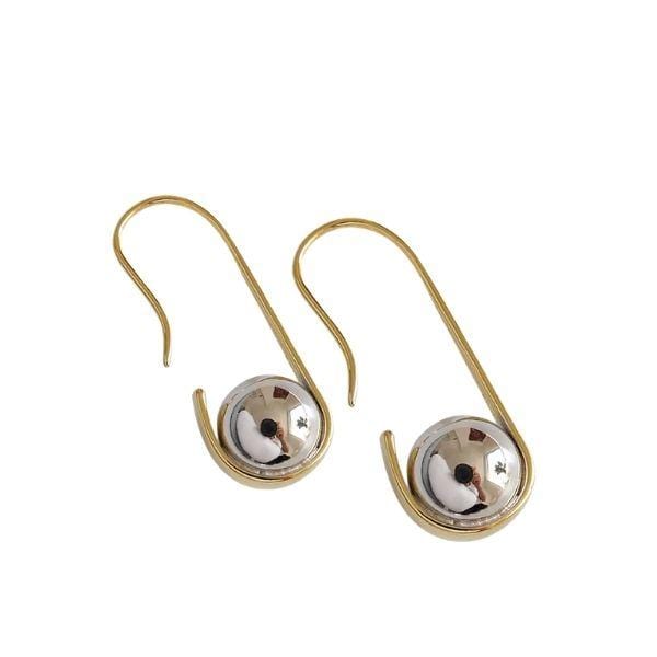 Modern Ball Paperclip Sterling Silver Hoop Earrings - Ella Moore