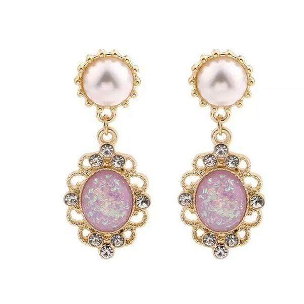 Baroque Pearl and Pink Water Drop Women Clip On Earrings - Ella Moore