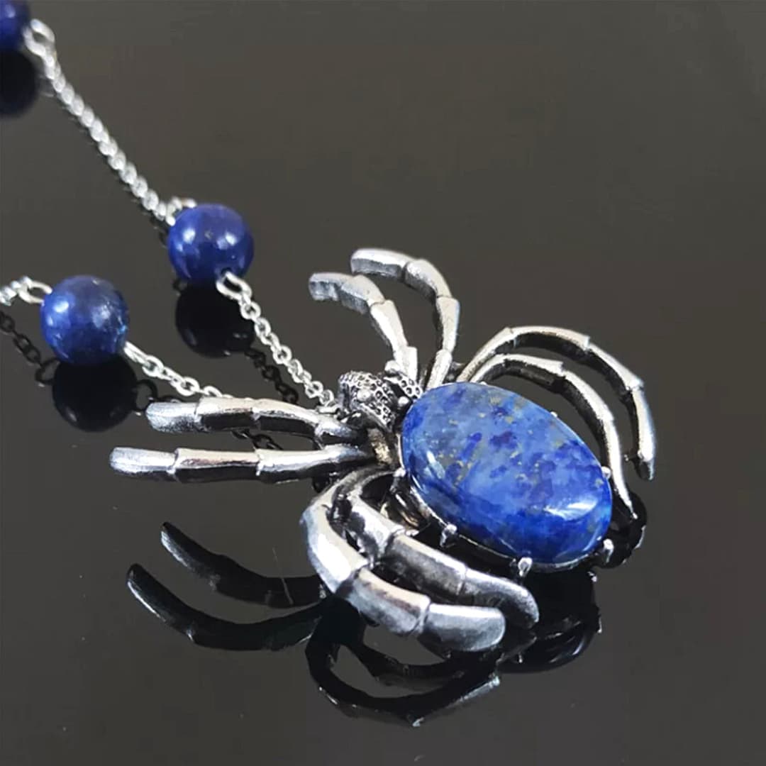 Blue Lapis Spider Necklace - Ella Moore