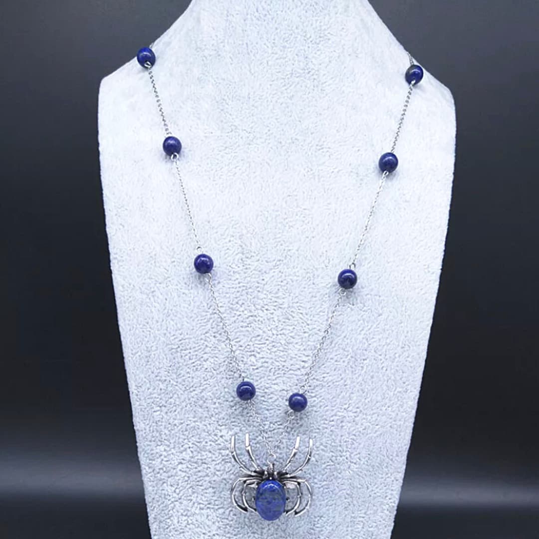 Blue Lapis Spider Necklace - Ella Moore