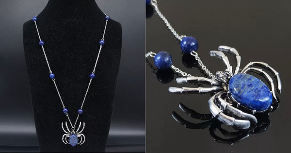 Blue Lapis Spider Necklace - Ella Moore